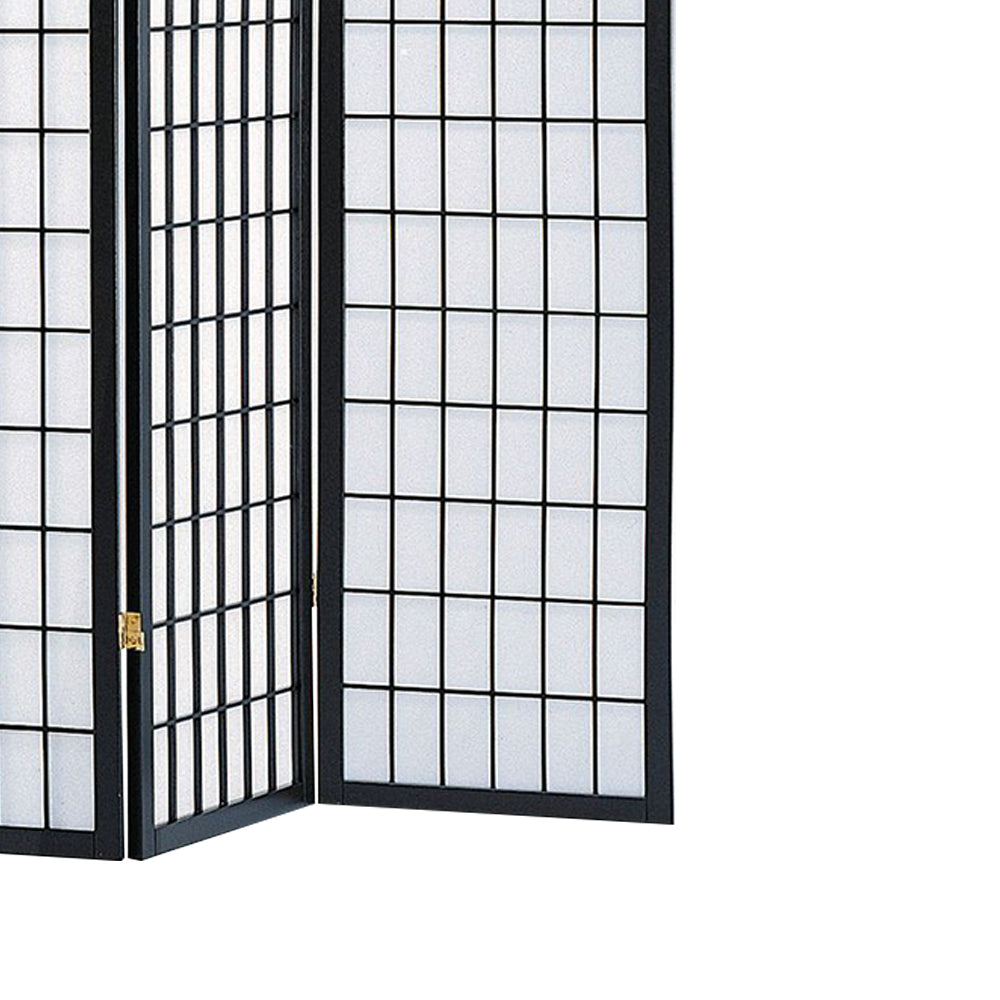 Mordechai Black 3 panel shoji Screen