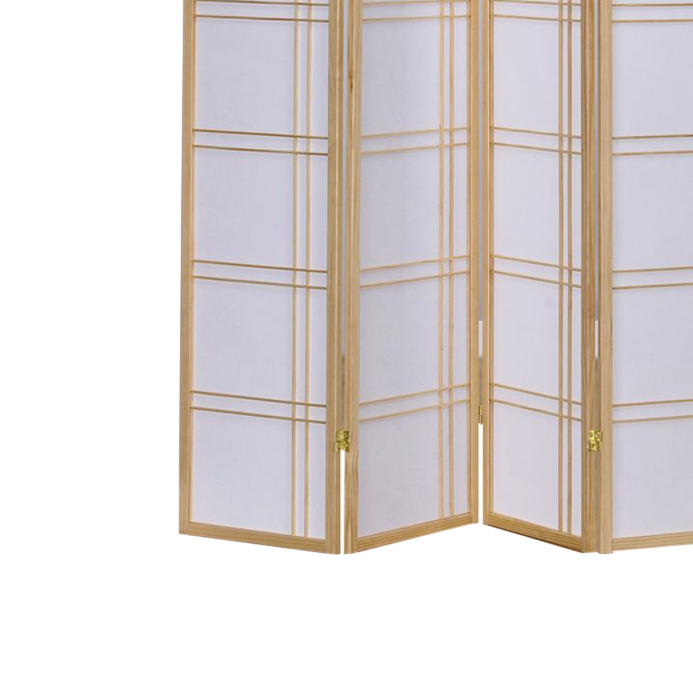 Talulah I Natural 4 panel shoji Screen
