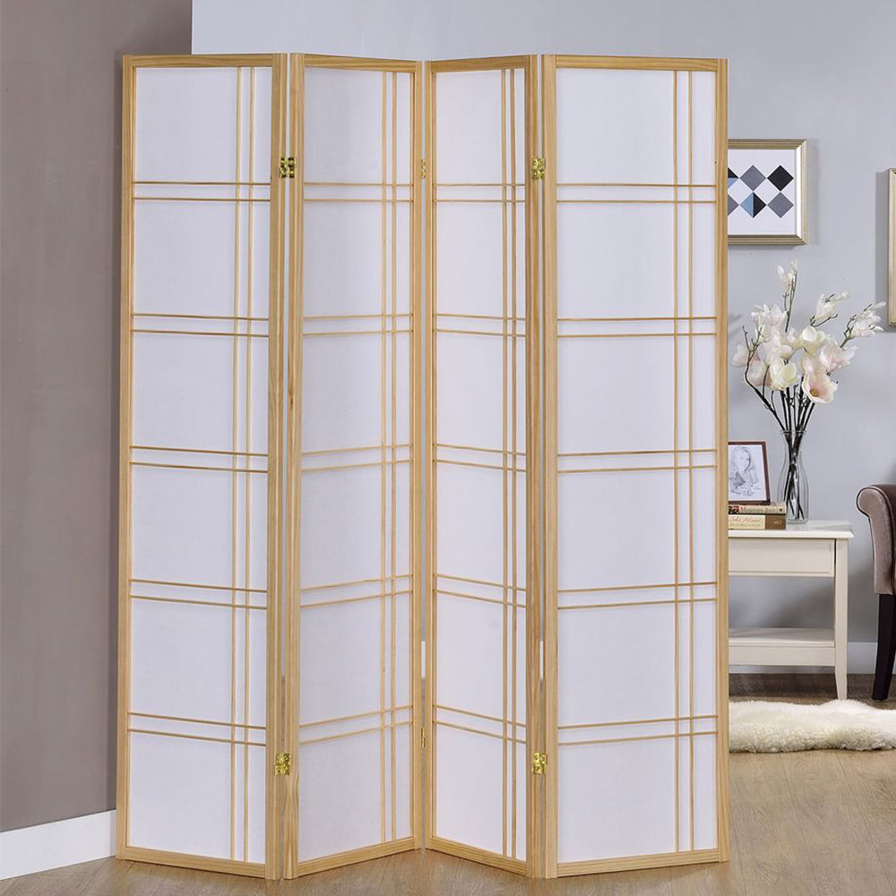 Talulah I Natural 4 panel shoji Screen