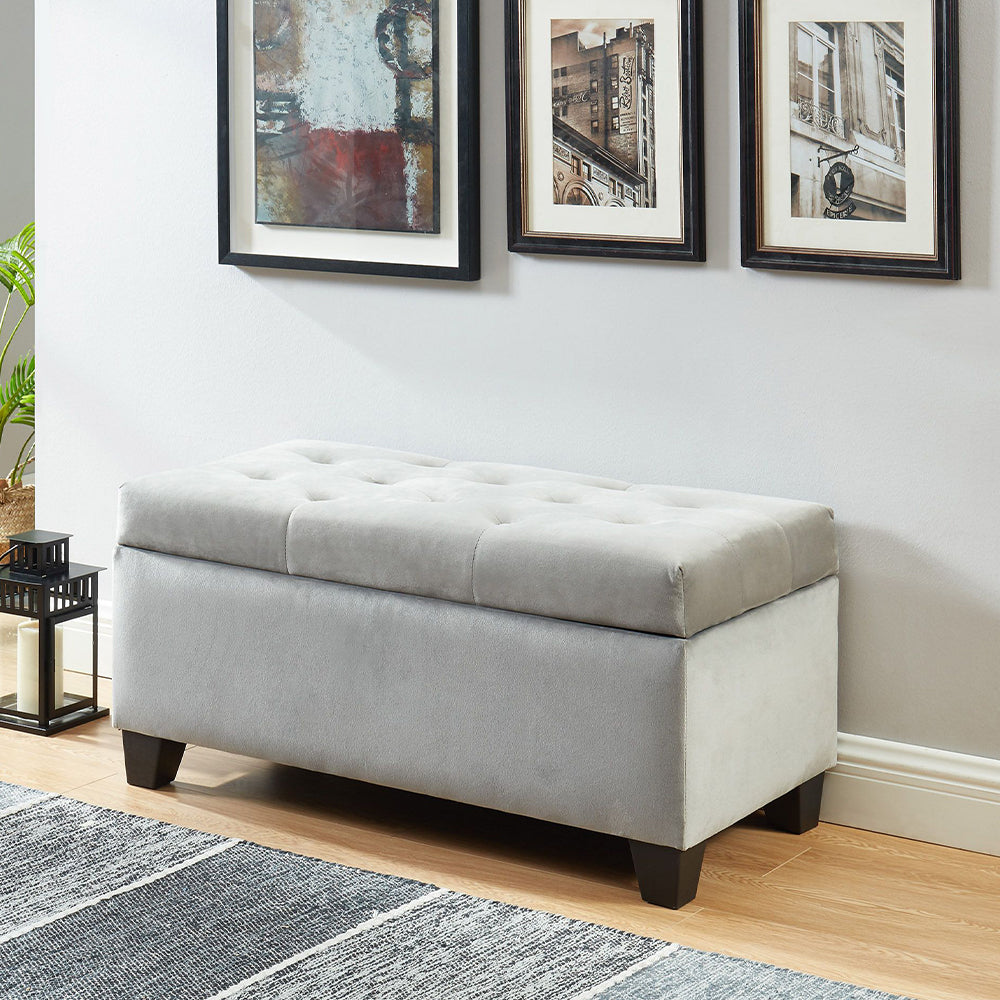 Silas Blue Storage bench/ottoman