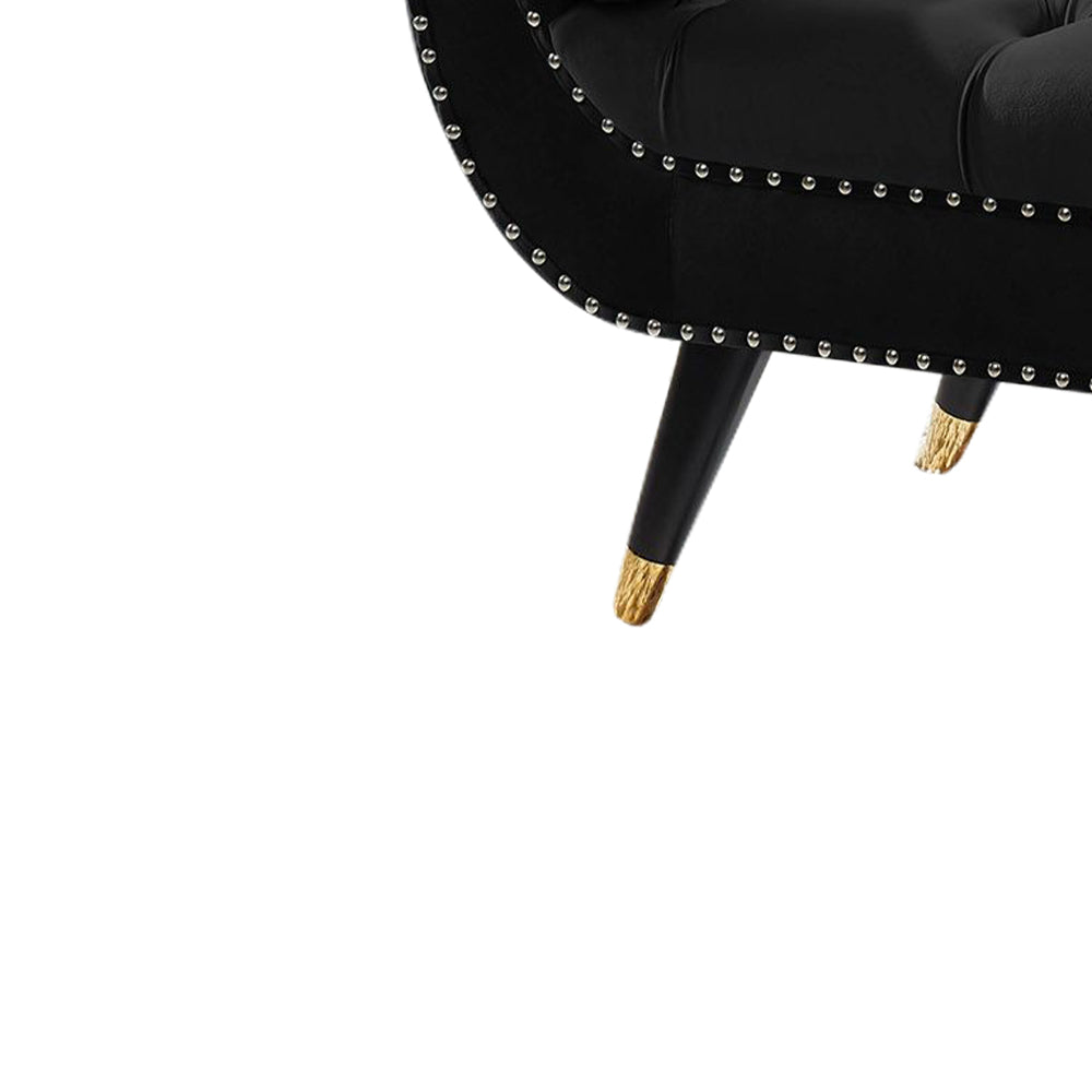 Sorren Black Velvet Arm Bench with 2 pillows