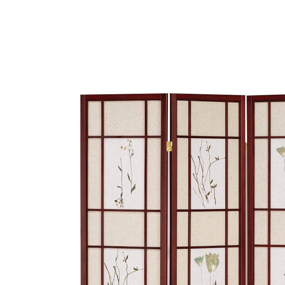 Ulises Cherry 3 panel shoji Screen with Floral Prints