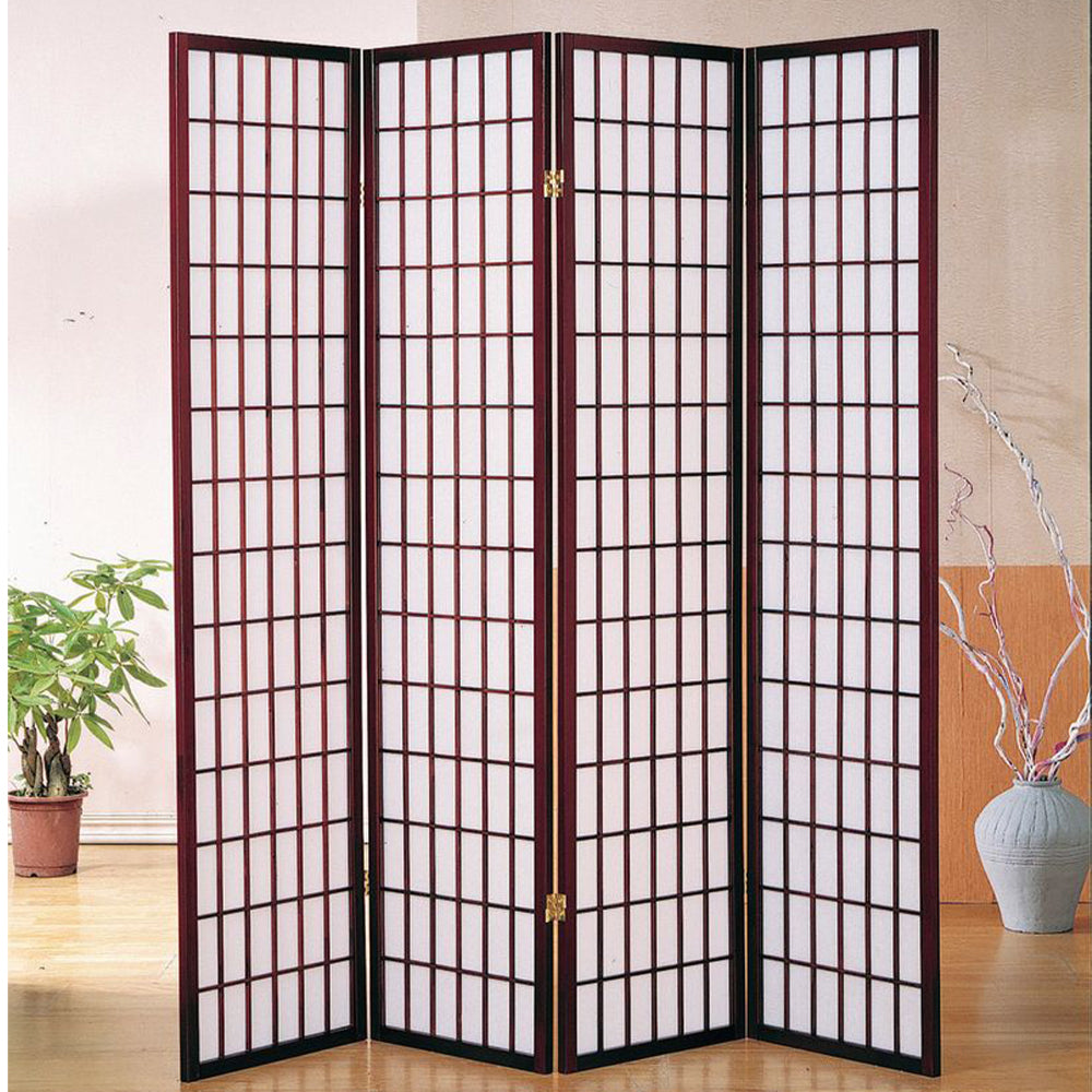 Leylanni I Cherry 4 panel shoji Screen