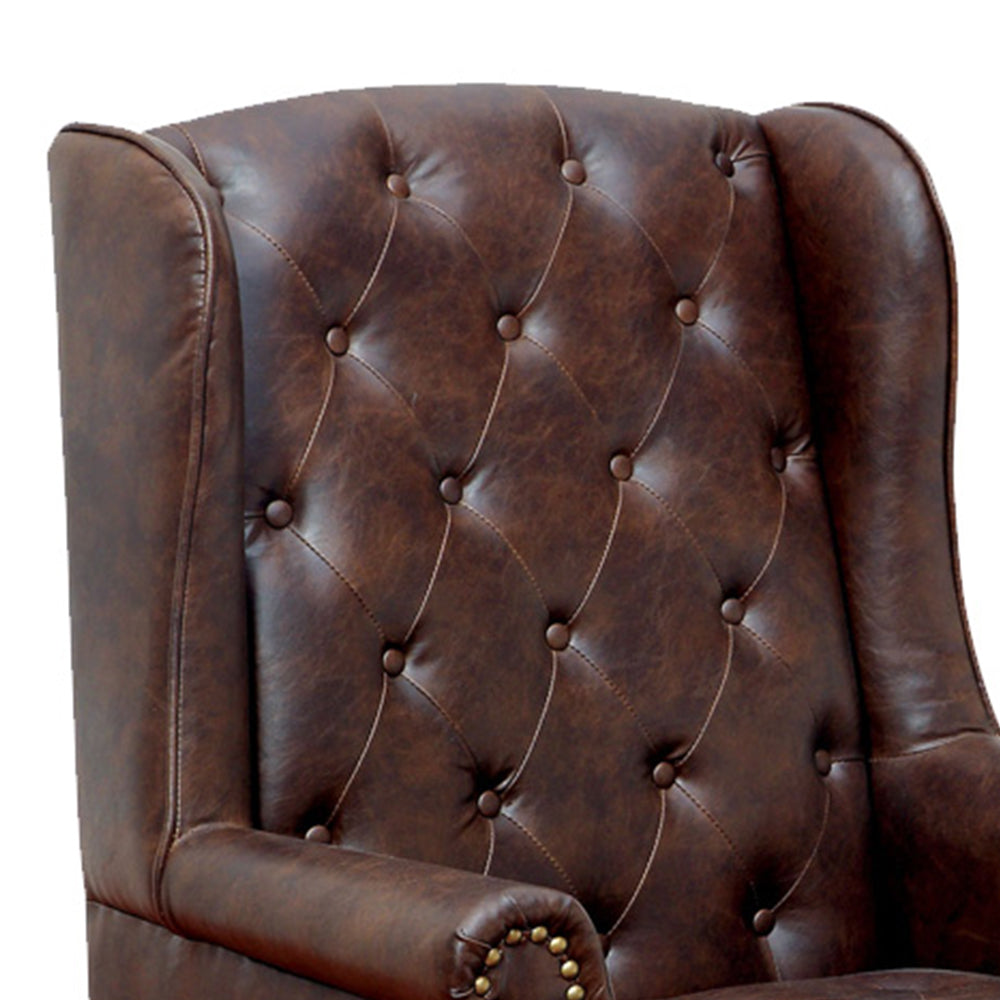 VAUGH Accent Chair Rustic Brown