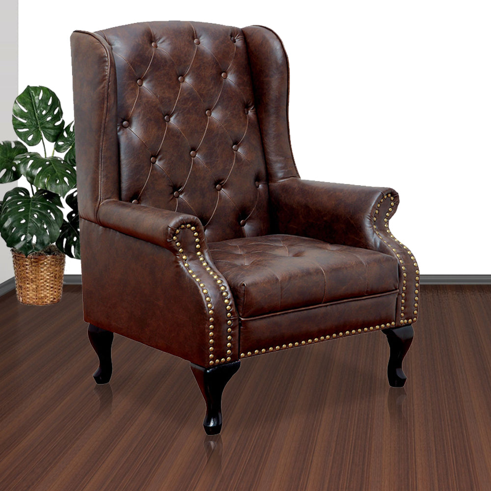 VAUGH Accent Chair Rustic Brown