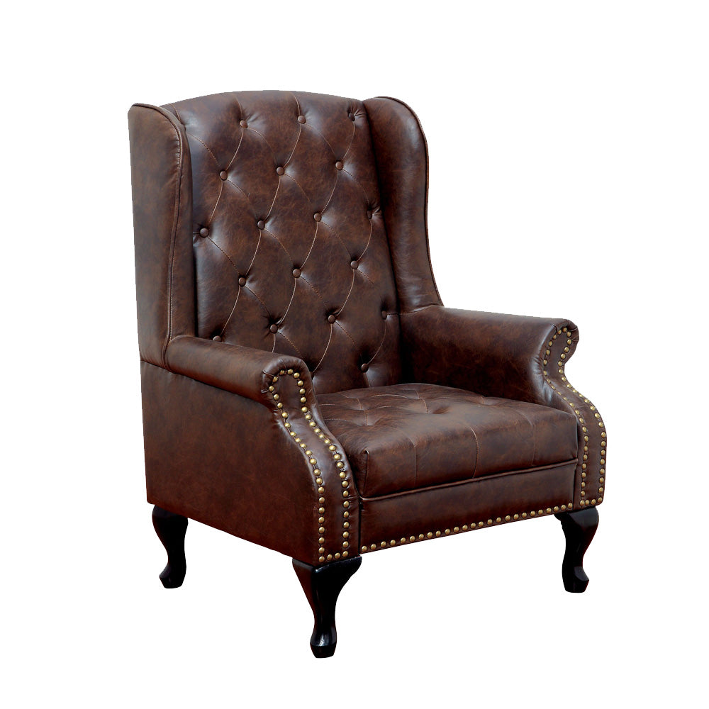 VAUGH Accent Chair Rustic Brown