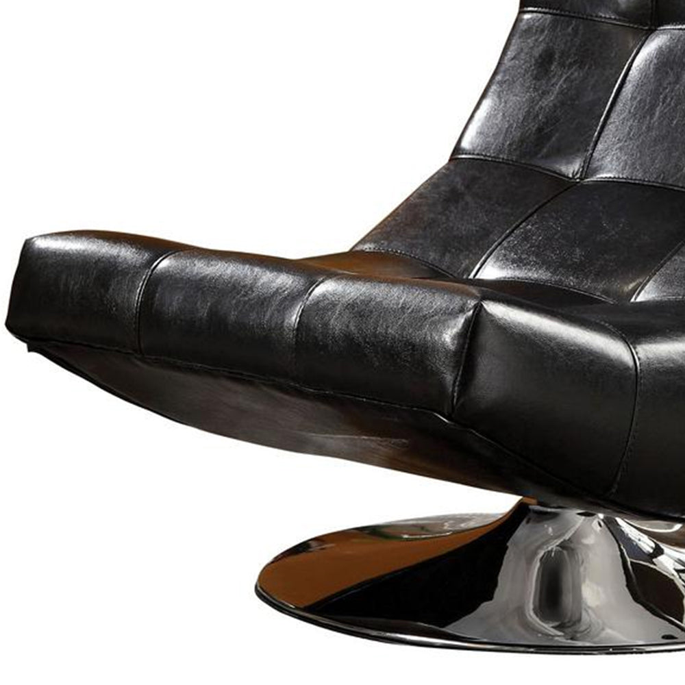 Trinidad Swivel Accent Chair in Black Finish