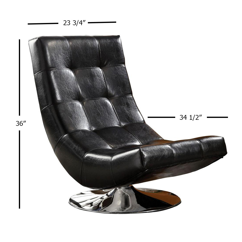 Trinidad Swivel Accent Chair in Black Finish