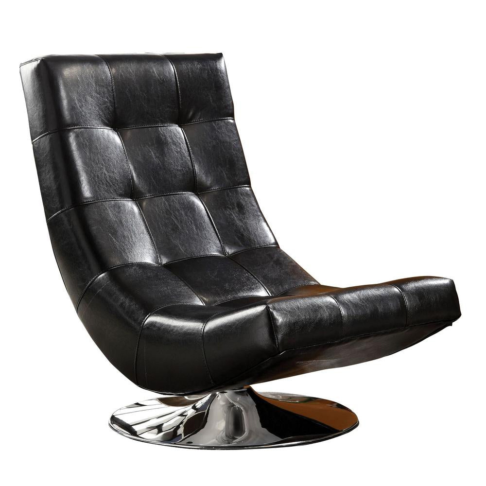Trinidad Swivel Accent Chair in Black Finish