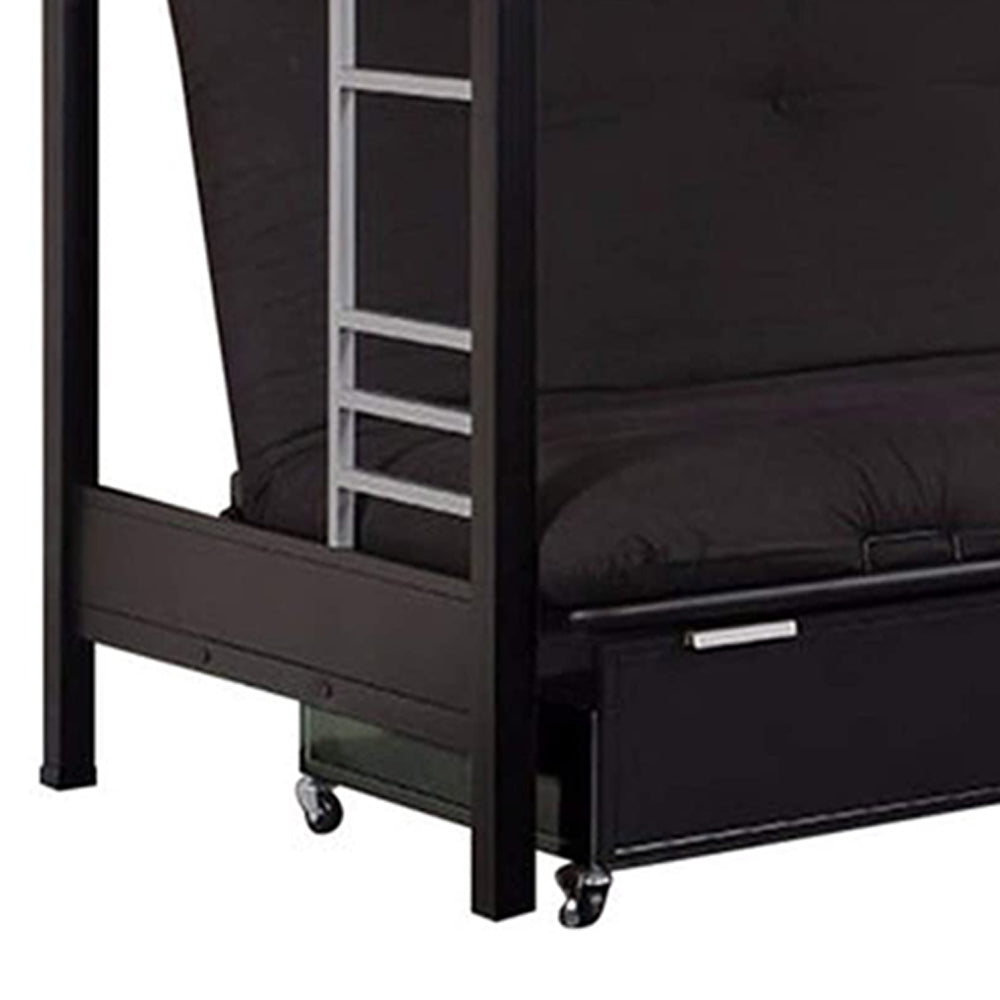 Taguro Loft Bed in Metal Silver Finish