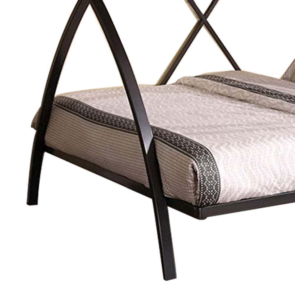 Apollo Twin/Full Bunk Bed in Gun Metal/Chrome finish