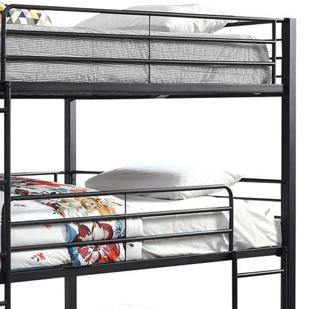 Olga i Queen Triple Decker Bed in Sand Black finish