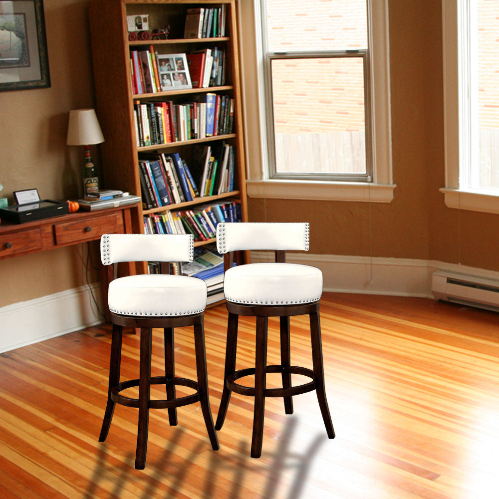 SHIRLEY 29" Bar Stool in Dark Oak/White finish