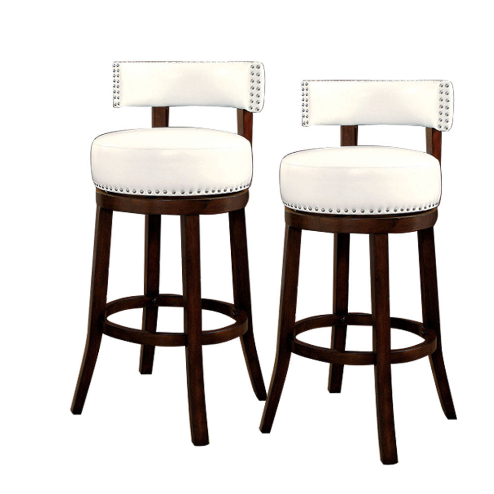 SHIRLEY 29" Bar Stool in Dark Oak/White finish
