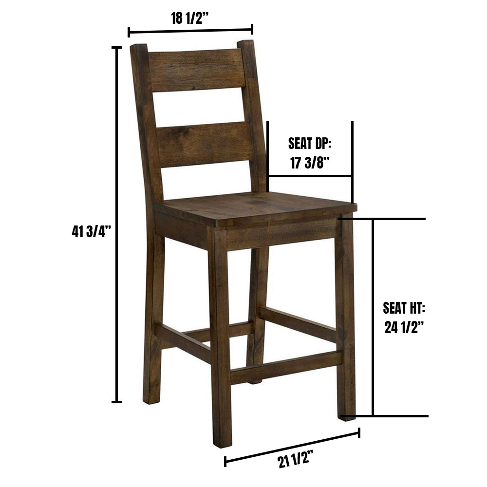 Kristen II Counter Ht. Side Chair (2/CTN) in Rustic Oak finish