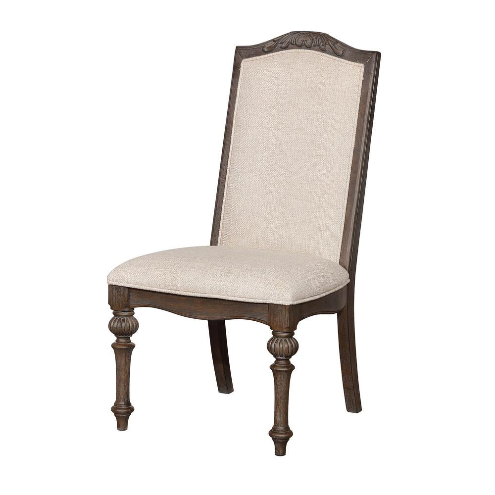 ARCADIA Side Chair (2/CTN) in Rustic Natural Tone/ Ivory finish