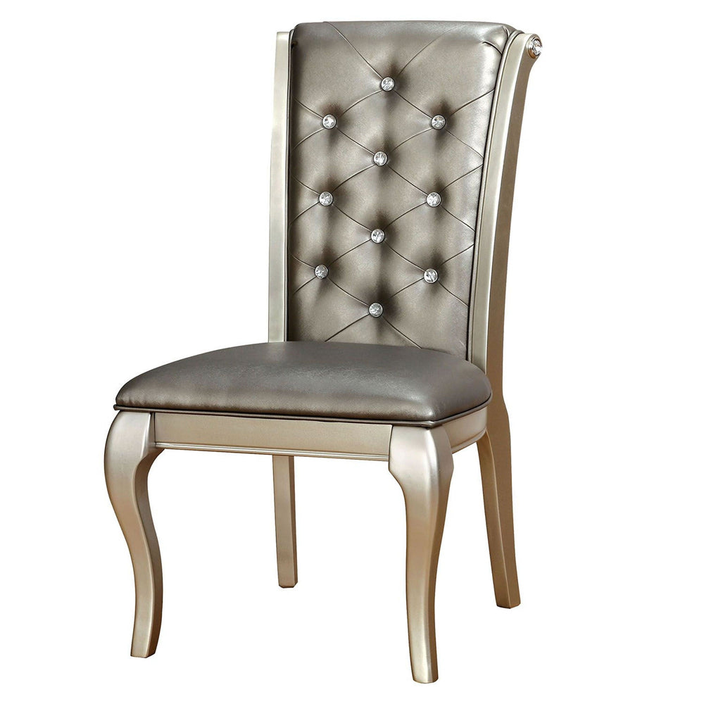 AMINA Side Chair (2/CTN) in Champagne finish