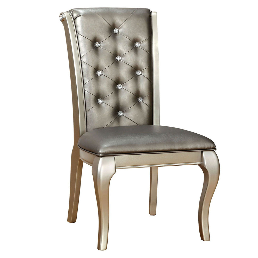 AMINA Side Chair (2/CTN) in Champagne finish