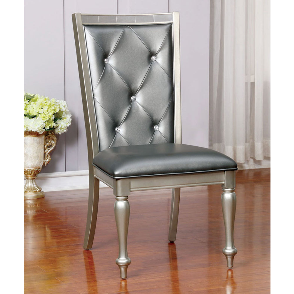 SARINA Side Chair (2/CTN) in Silver finish