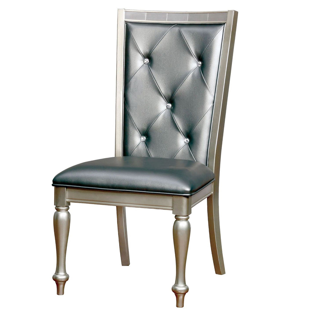SARINA Side Chair (2/CTN) in Silver finish