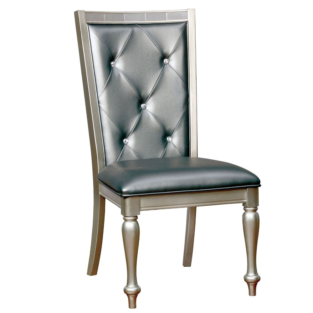 SARINA Side Chair (2/CTN) in Silver finish