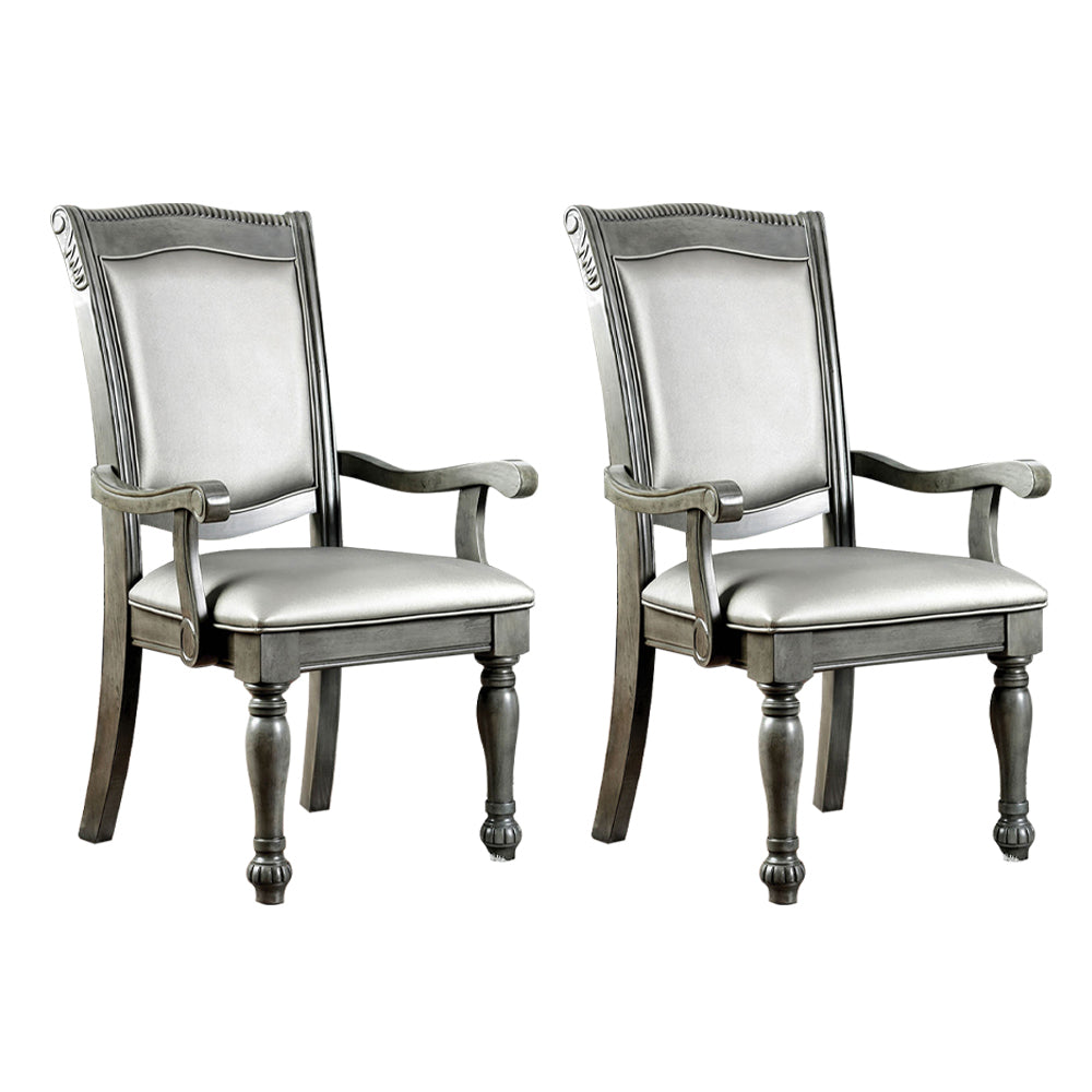 Alpena Arm Chair (2/CTN) in Brown Cherry/Espresso finish