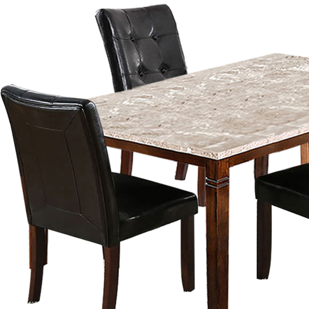 Marstone Dining Table Brown Cherry/Black