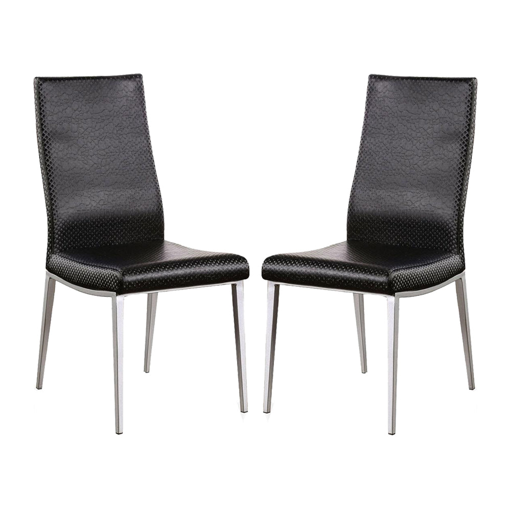 MIRIAM Side Chair (2/CTN) in Silver/Black finish