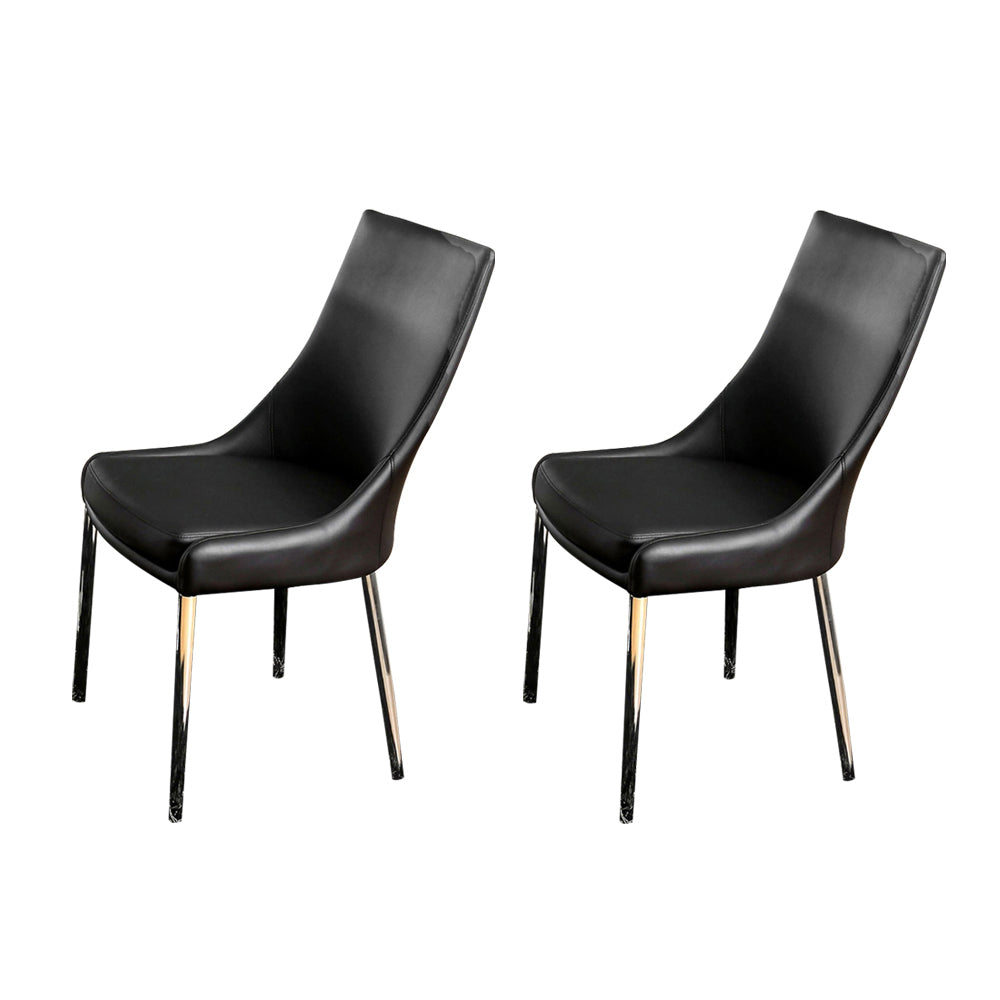 Izzy Side Chair, Black (2/CTN) in Silver/Black finish