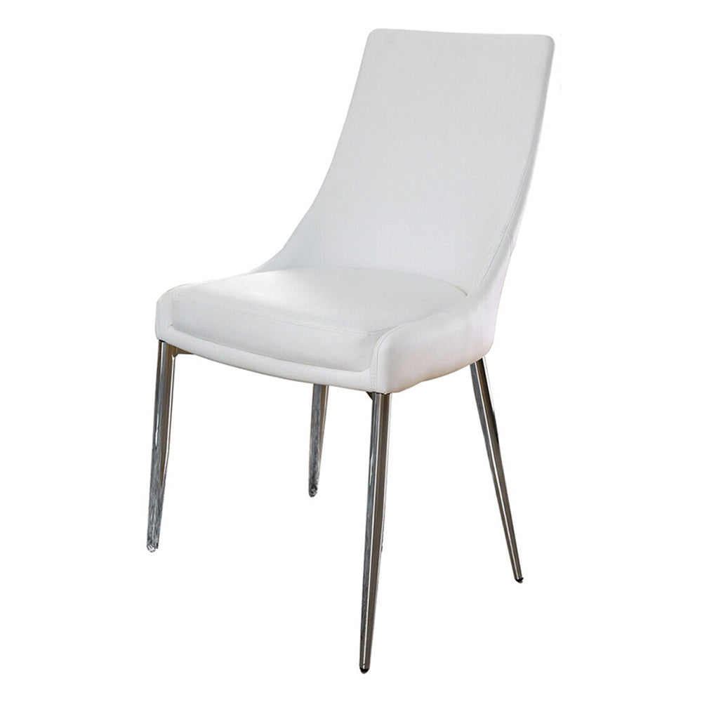 Izzy Side Chair, White (2/CTN) in Silver/White finish
