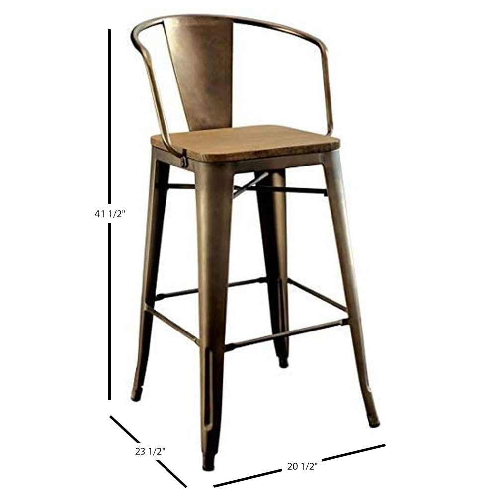 COOPER II Counter Ht. Chair (2/CTN) in Dark Bronze/Natural finish