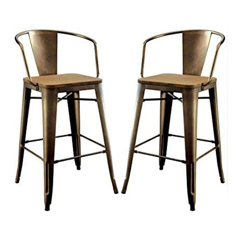 COOPER II Counter Ht. Chair (2/CTN) in Dark Bronze/Natural finish