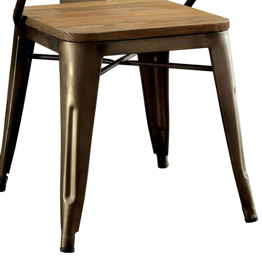 COOPER I Side Chair (2/CTN) in Dark Bronze/Natural finish