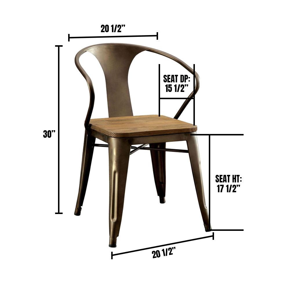 COOPER I Side Chair (2/CTN) in Dark Bronze/Natural finish