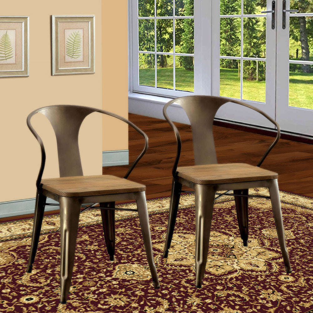 COOPER I Side Chair (2/CTN) in Dark Bronze/Natural finish