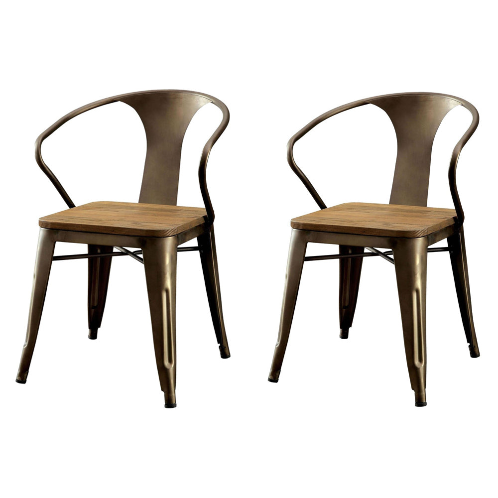 COOPER I Side Chair (2/CTN) in Dark Bronze/Natural finish