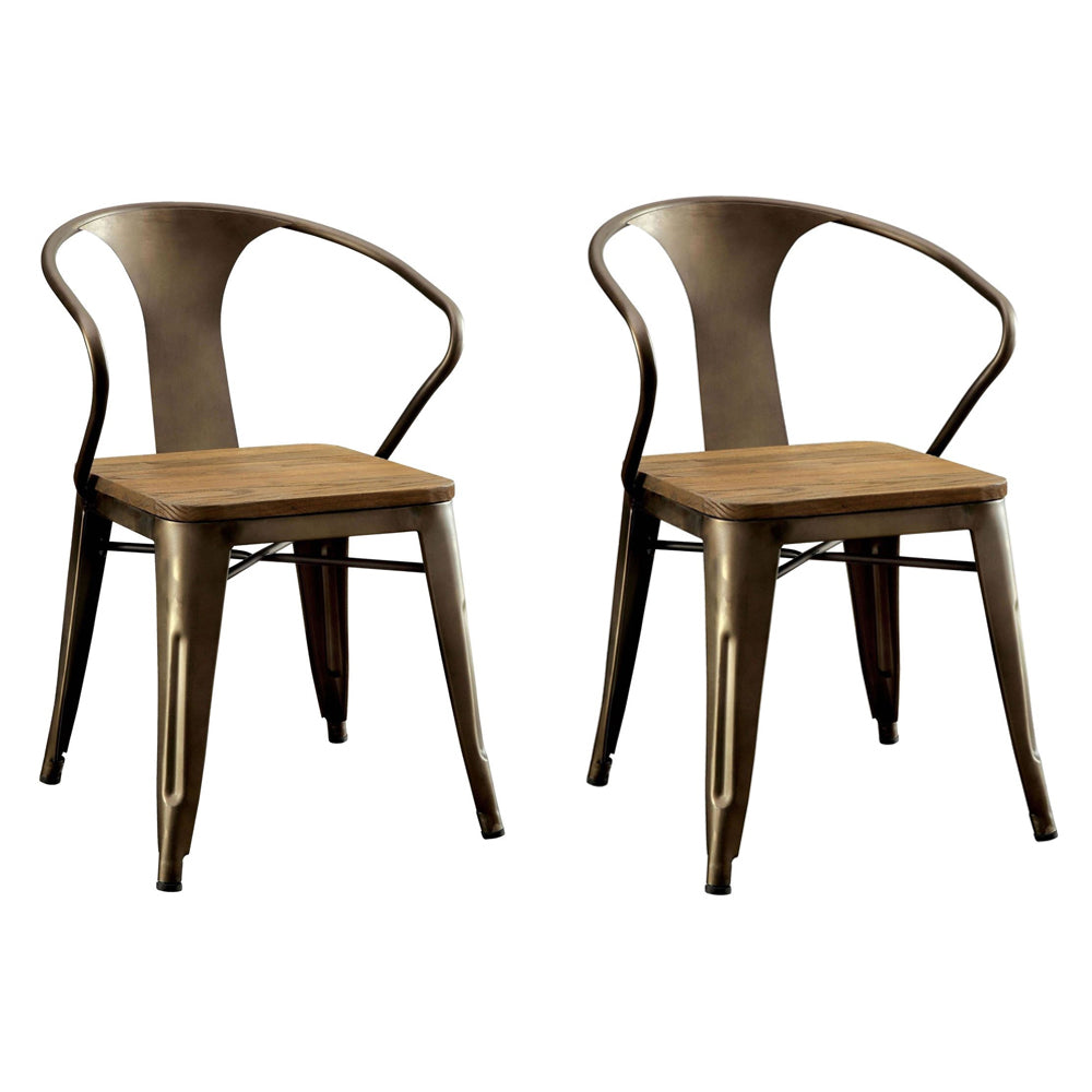 COOPER I Side Chair (2/CTN) in Dark Bronze/Natural finish