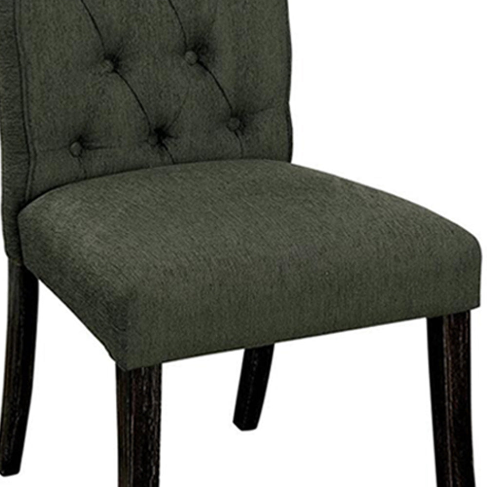 Sania III Side Chair (2/CTN) in Gray/Antique Black finish