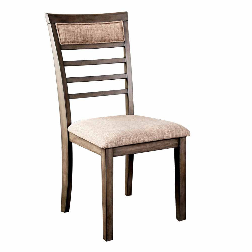 TAYLAH 7 Pc. Dining Table Set Weathered Gray/Beige