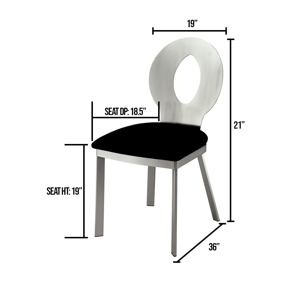VALO Side Chair (2/CTN) in Silver/Black finish