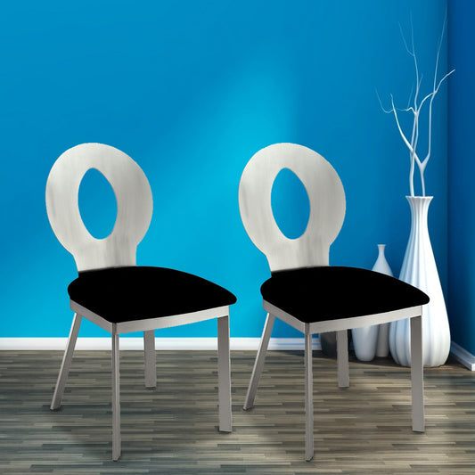 VALO Side Chair (2/CTN) in Silver/Black finish