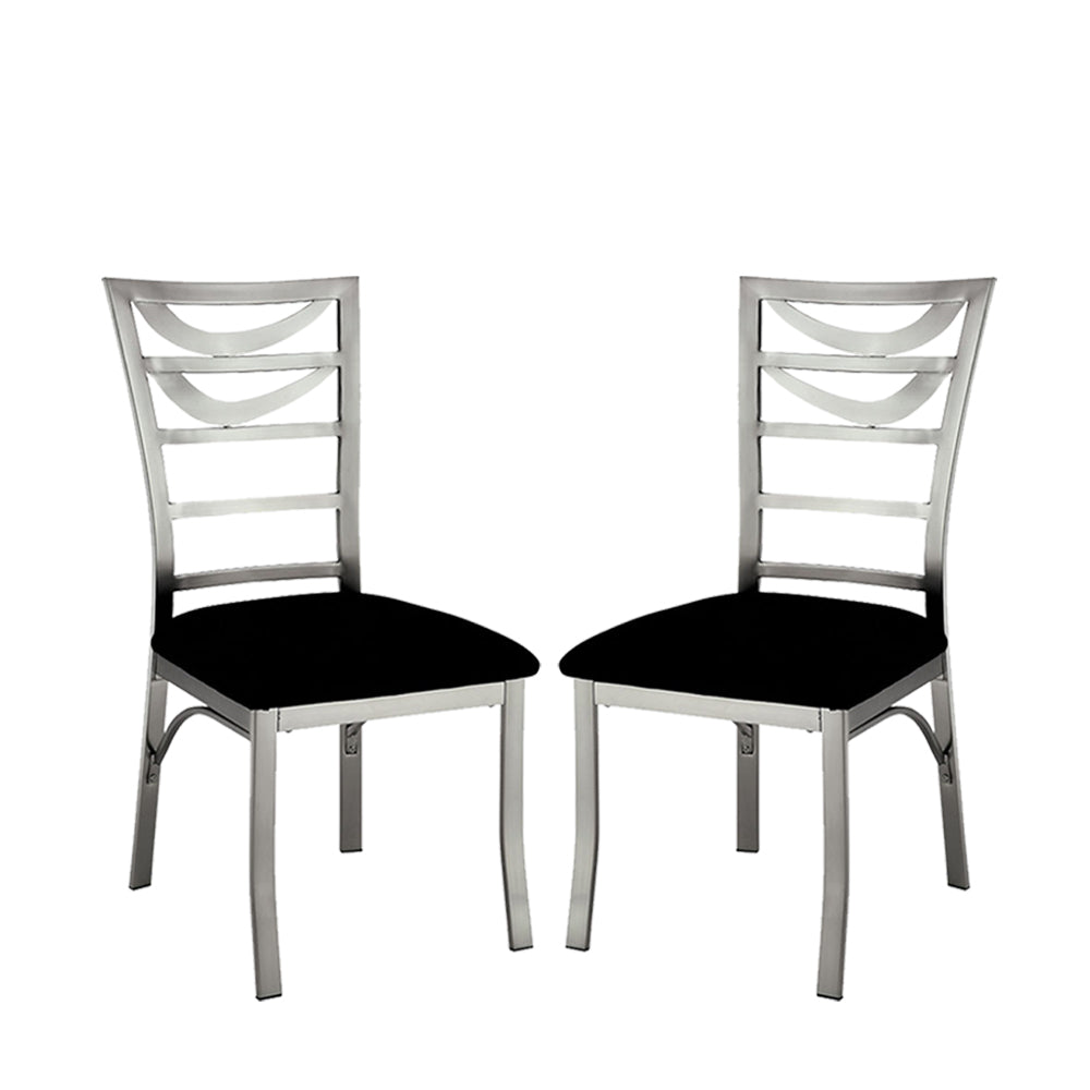 ROXO Side Chair (2/CTN) Silver/Black