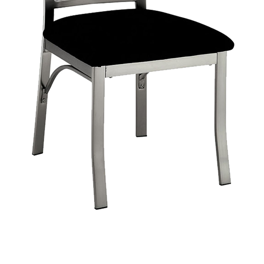 ROXO Side Chair (2/CTN) Silver/Black