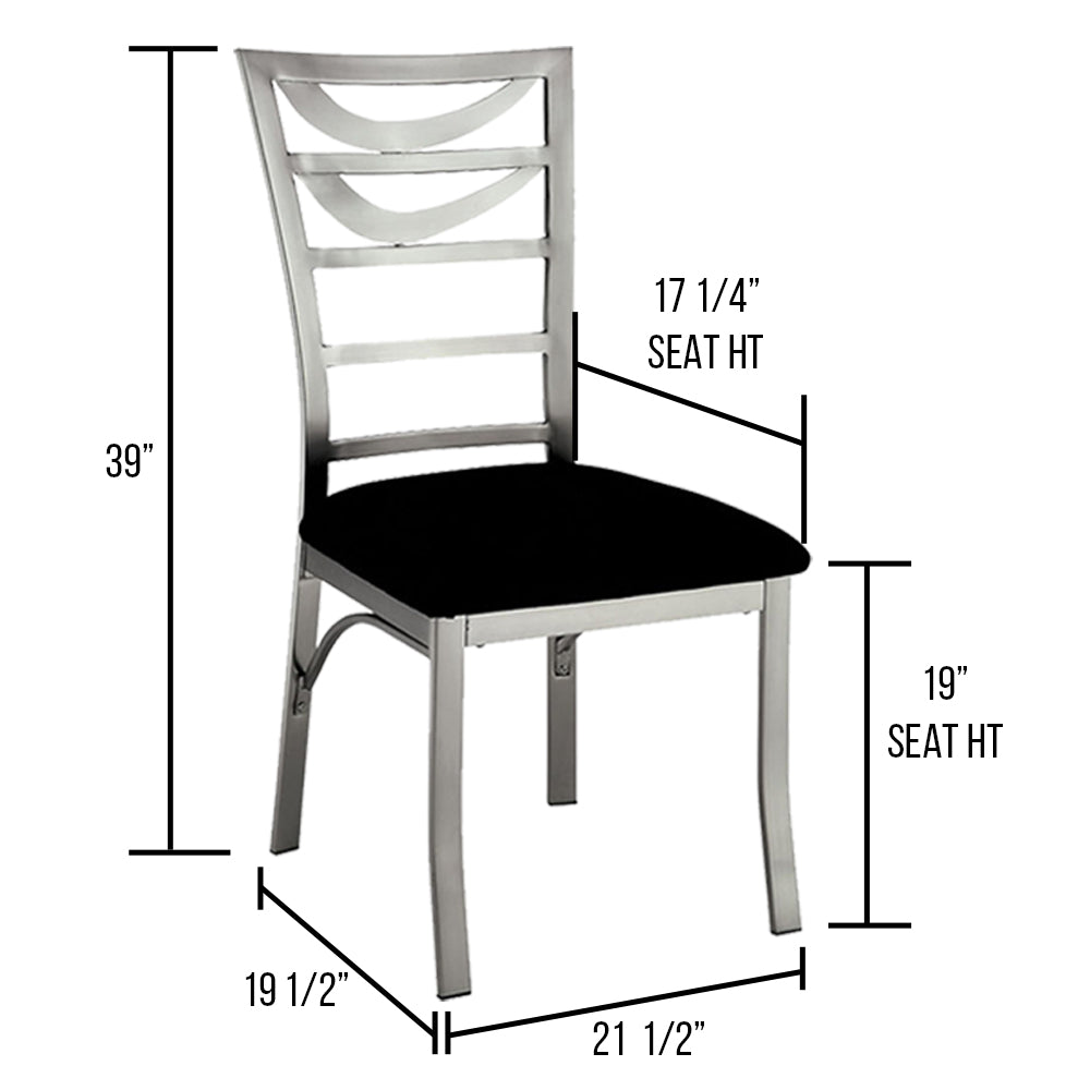 ROXO Side Chair (2/CTN) Silver/Black