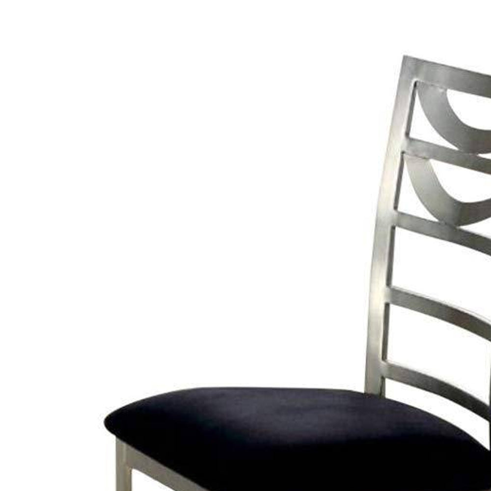 ROXO 5 Pc. Dining Table Set Silver/Black