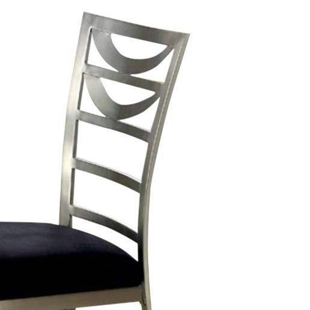 ROXO 5 Pc. Dining Table Set Silver/Black