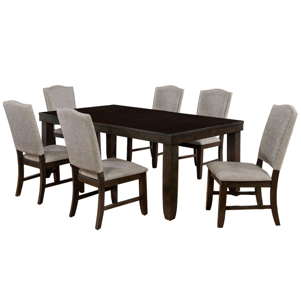 Teagan 7 Pc. Dining Table Set Dark Walnut