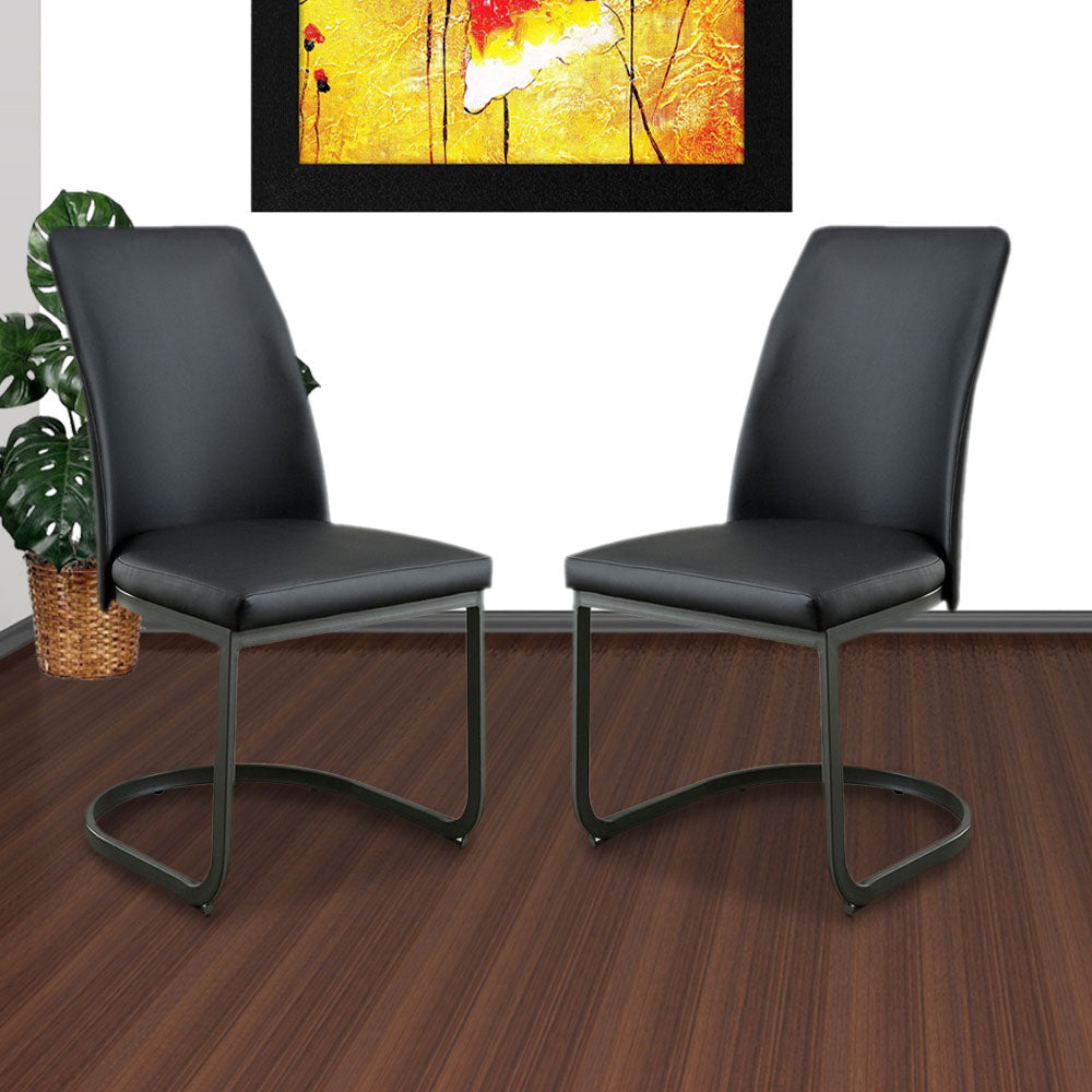 Saskia Side Chair (2/CTN) in Dark Gray/Black finish