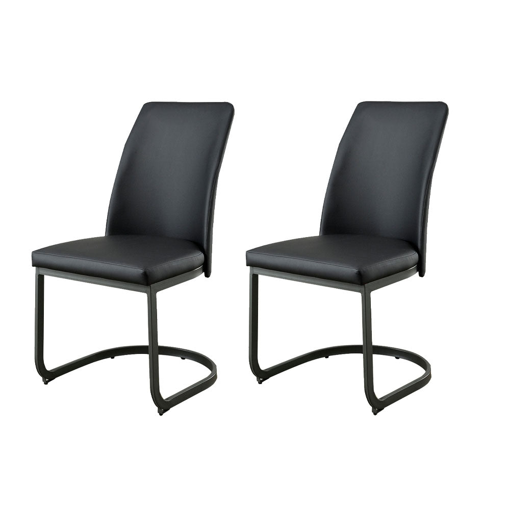 Saskia Side Chair (2/CTN) in Dark Gray/Black finish