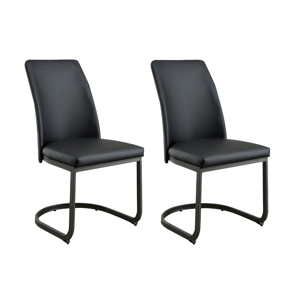 Saskia Side Chair (2/CTN) in Dark Gray/Black finish